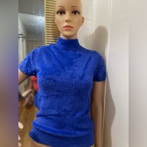 Guess Royal Blue Fuzzy Top